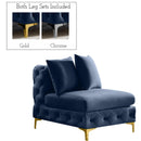  Manufacturer Color_Navy -- Tremblay Navy Velvet Upholstered Modular Armless Chair IMAGE 1