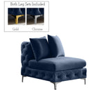  Manufacturer Color_Navy -- Tremblay Navy Velvet Upholstered Modular Armless Chair IMAGE 2