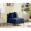  Manufacturer Color_Navy -- Tremblay Navy Velvet Upholstered Modular Armless Chair IMAGE 3