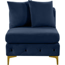  Manufacturer Color_Navy -- Tremblay Navy Velvet Upholstered Modular Armless Chair IMAGE 5