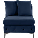  Manufacturer Color_Navy -- Tremblay Navy Velvet Upholstered Modular Armless Chair IMAGE 6