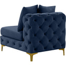  Manufacturer Color_Navy -- Tremblay Navy Velvet Upholstered Modular Armless Chair IMAGE 9