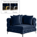  Manufacturer Color_Navy -- Tremblay Navy Velvet Upholstered Modular Corner Chair IMAGE 2