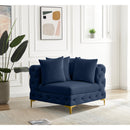  Manufacturer Color_Navy -- Tremblay Navy Velvet Upholstered Modular Corner Chair IMAGE 3