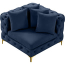  Manufacturer Color_Navy -- Tremblay Navy Velvet Upholstered Modular Corner Chair IMAGE 5