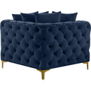  Manufacturer Color_Navy -- Tremblay Navy Velvet Upholstered Modular Corner Chair IMAGE 7