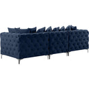  Manufacturer Color_Navy -- Tremblay 109" Navy Velvet Upholstered 3 pc Modular Sofa IMAGE 10
