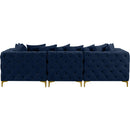  Manufacturer Color_Navy -- Tremblay 109" Navy Velvet Upholstered 3 pc Modular Sofa IMAGE 11