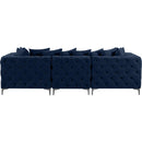  Manufacturer Color_Navy -- Tremblay 109" Navy Velvet Upholstered 3 pc Modular Sofa IMAGE 12
