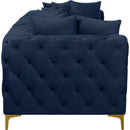  Manufacturer Color_Navy -- Tremblay 109" Navy Velvet Upholstered 3 pc Modular Sofa IMAGE 13