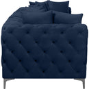  Manufacturer Color_Navy -- Tremblay 109" Navy Velvet Upholstered 3 pc Modular Sofa IMAGE 14