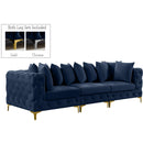  Manufacturer Color_Navy -- Tremblay 109" Navy Velvet Upholstered 3 pc Modular Sofa IMAGE 1