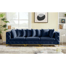  Manufacturer Color_Navy -- Tremblay 109" Navy Velvet Upholstered 3 pc Modular Sofa IMAGE 3