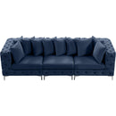  Manufacturer Color_Navy -- Tremblay 109" Navy Velvet Upholstered 3 pc Modular Sofa IMAGE 8