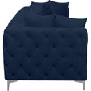  Manufacturer Color_Navy -- Tremblay 139" Navy Velvet Upholstered 4 pc Modular Sofa IMAGE 10
