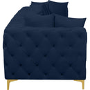  Manufacturer Color_Navy -- Tremblay 139" Navy Velvet Upholstered 4 pc Modular Sofa IMAGE 9