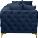  Manufacturer Color_Navy -- Tremblay 79" Navy Velvet Upholstered 2 pc Modular Loveseat IMAGE 11
