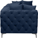  Manufacturer Color_Navy -- Tremblay 79" Navy Velvet Upholstered 2 pc Modular Loveseat IMAGE 12