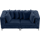  Manufacturer Color_Navy -- Tremblay 79" Navy Velvet Upholstered 2 pc Modular Loveseat IMAGE 8