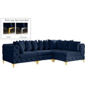  Manufacturer Color_Navy -- Tremblay 109" Navy Velvet Upholstered 4 pc Modular Sectional IMAGE 1