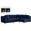  Manufacturer Color_Navy -- Tremblay 109" Navy Velvet Upholstered 4 pc Modular Sectional IMAGE 1