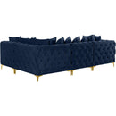  Manufacturer Color_Navy -- Tremblay 109" Navy Velvet Upholstered 4 pc Modular Sectional IMAGE 9