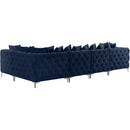  Manufacturer Color_Navy -- Tremblay 139" Navy Velvet Upholstered 5 pc Modular Sectional IMAGE 10