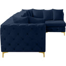 Meridian Tremblay Navy Velvet Modular Sectional IMAGE 11