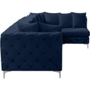  Manufacturer Color_Navy -- Tremblay 139" Navy Velvet Upholstered 5 pc Modular Sectional IMAGE 12