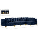  Manufacturer Color_Navy -- Tremblay 139" Navy Velvet Upholstered 5 pc Modular Sectional IMAGE 13