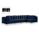 Manufacturer Color_Navy -- Tremblay 139" Navy Velvet Upholstered 5 pc Modular Sectional IMAGE 1