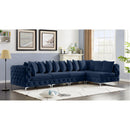 Manufacturer Color_Navy -- Tremblay 139" Navy Velvet Upholstered 5 pc Modular Sectional IMAGE 4