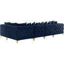  Manufacturer Color_Navy -- Tremblay 139" Navy Velvet Upholstered 5 pc Modular Sectional IMAGE 9