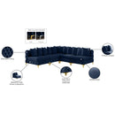  Manufacturer Color_Navy -- Tremblay 99" Navy Velvet Upholstered 5 pc Modular Sectional IMAGE 12