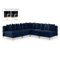  Manufacturer Color_Navy -- Tremblay 99" Navy Velvet Upholstered 5 pc Modular Sectional IMAGE 1