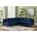  Manufacturer Color_Navy -- Tremblay 99" Navy Velvet Upholstered 5 pc Modular Sectional IMAGE 4