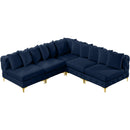  Manufacturer Color_Navy -- Tremblay 99" Navy Velvet Upholstered 5 pc Modular Sectional IMAGE 5