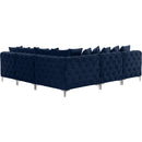  Manufacturer Color_Navy -- Tremblay 99" Navy Velvet Upholstered 5 pc Modular Sectional IMAGE 8