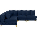  Manufacturer Color_Navy -- Tremblay 99" Navy Velvet Upholstered 5 pc Modular Sectional IMAGE 9