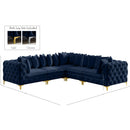  Manufacturer Color_Navy -- Tremblay 109" Navy Velvet Upholstered 5 pc Modular Sectional IMAGE 11