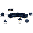  Manufacturer Color_Navy -- Tremblay 109" Navy Velvet Upholstered 5 pc Modular Sectional IMAGE 12