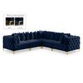  Manufacturer Color_Navy -- Tremblay 109" Navy Velvet Upholstered 5 pc Modular Sectional IMAGE 1