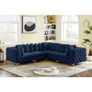  Manufacturer Color_Navy -- Tremblay 109" Navy Velvet Upholstered 5 pc Modular Sectional IMAGE 3