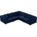  Manufacturer Color_Navy -- Tremblay 109" Navy Velvet Upholstered 5 pc Modular Sectional IMAGE 6
