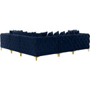  Manufacturer Color_Navy -- Tremblay 109" Navy Velvet Upholstered 5 pc Modular Sectional IMAGE 7