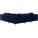  Manufacturer Color_Navy -- Tremblay 109" Navy Velvet Upholstered 5 pc Modular Sectional IMAGE 8