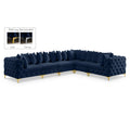  Manufacturer Color_Navy -- Tremblay 139" Navy Velvet Upholstered 6 pc Modular Sectional IMAGE 1