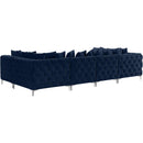  Manufacturer Color_Navy -- Tremblay 139" Navy Velvet Upholstered 6 pc Modular Sectional IMAGE 12