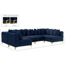  Manufacturer Color_Navy -- Tremblay 139" Navy Velvet Upholstered 6 pc Modular Sectional IMAGE 15