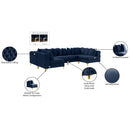  Manufacturer Color_Navy -- Tremblay 139" Navy Velvet Upholstered 6 pc Modular Sectional IMAGE 16